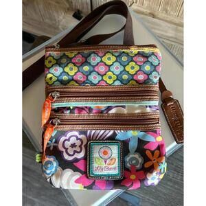 Lily Bloom Crossbody Bag Purse Brown Adjustable Strap Fairycore